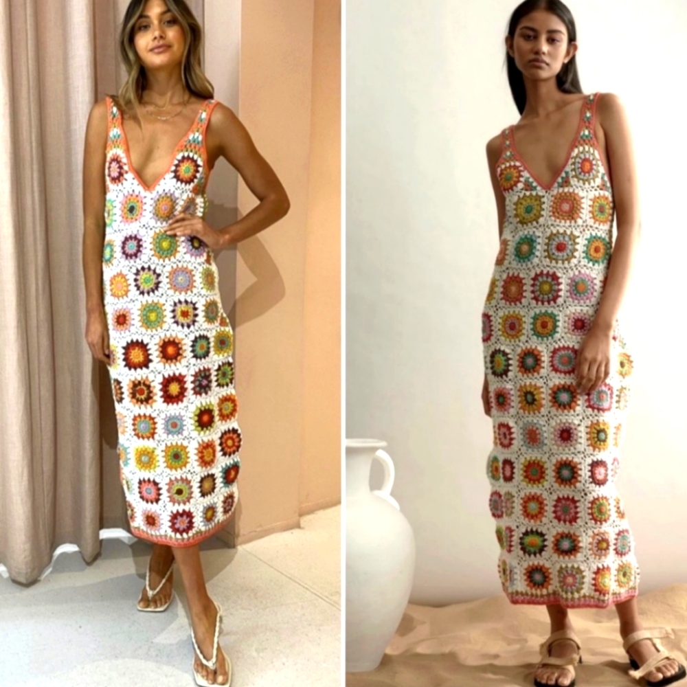 Alemais Crochet Midi Dress